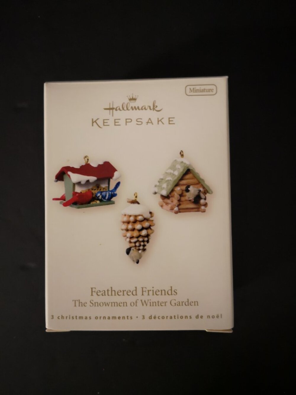 3 - Hallmark Keepsake Miniature Christmas Tree Ornaments "Feathered Friends" NIB